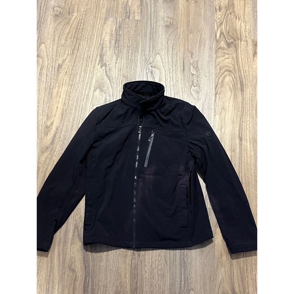 Calvin Klein Men's Black Soft Shell Water Resistant Full Zip Jacket Size S